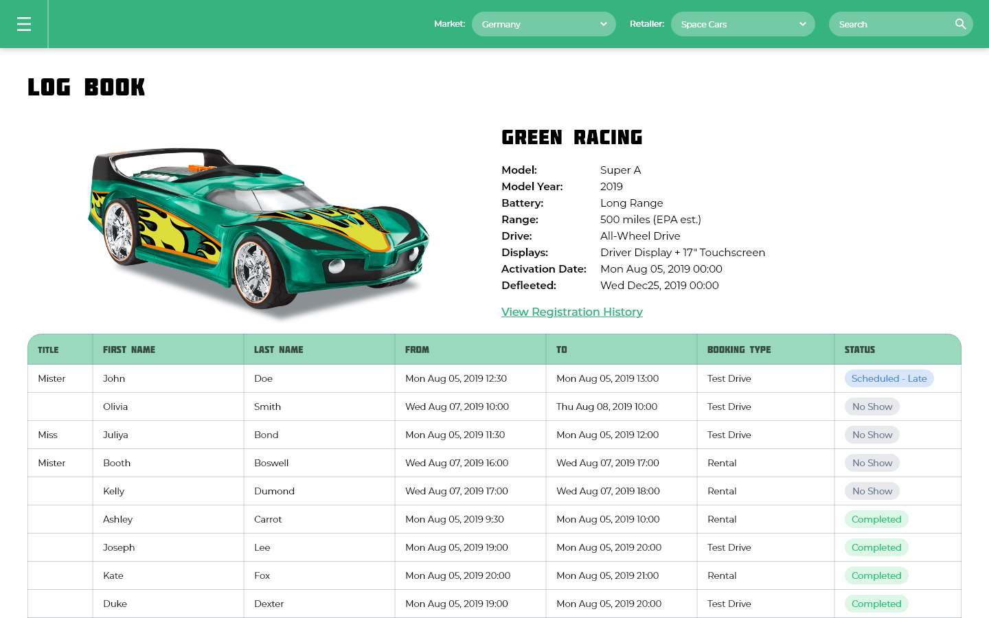 Customer booking and reservation system